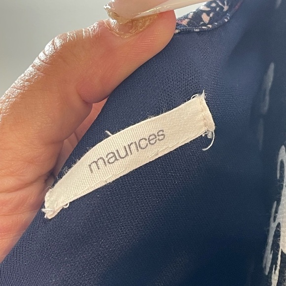 Maurices Blue and White Smocked Sundress with Raglan Sleeves - Picture 8 of 9